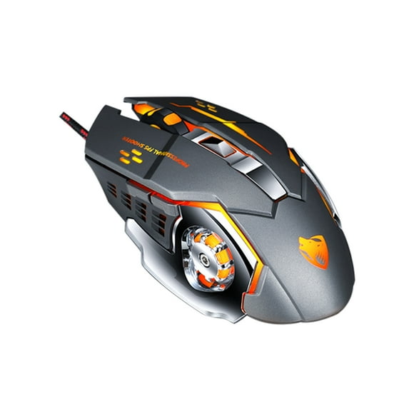 Latrodar Wired Gaming Mouse 6 Button 3200DPI LED Optical USB Computer Mouse Enduring Gray Home Stuff