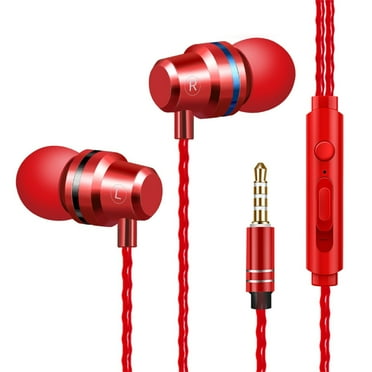 Latrodar Wired Sports Headphones HIFI Super Headset Enduring buds Headphone Wired Red 4.8x3.2 Inch Home Essentials
