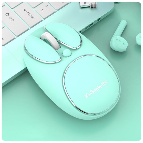 Gecau Wireless 2.4G Mouse Fashion Computer Laptop Office Gift Packaging Home Mouse Non-Toxic Blue 6.2x4.4 Inch Home Stuff