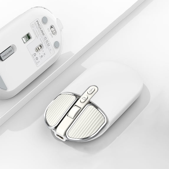 Gecau Wireless 2.4G Mouse Fashion Computer Laptop Office Gift Packaging Home Mouse Secure White 5.2x3 Inch Home Stuff