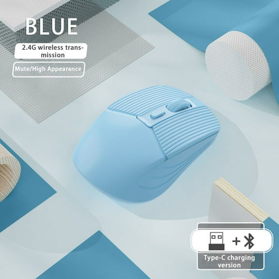 Latrodar Wireless 2.4G Silent Mouse Desktop Affordable&High-Quality ouse (charging 2.4G) Blue Home Tools