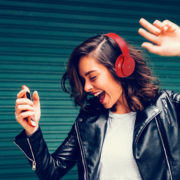 Latrodar Wireless Bluetooth 5.1 Headset Headset Game Network Chat Voice Call Long-Lasting eisure Music Headset Red 8x6 Inch Home Gadgets