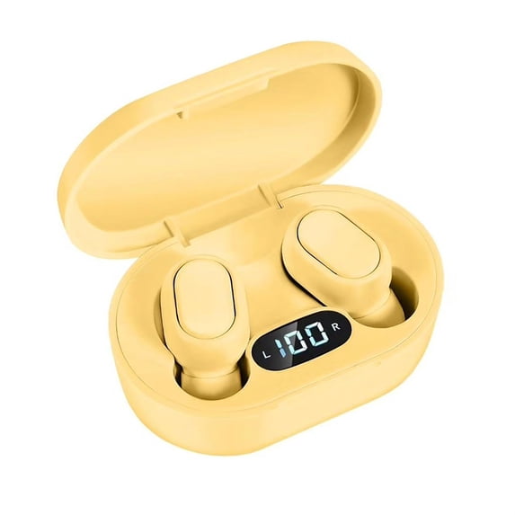 Gecau Wireless Bluetooth Headphones Control Wireless Charging Case Water Resistant Non-Toxic ne Headset For Sport Yellow 3.2x1.6 Inch Home Stuff
