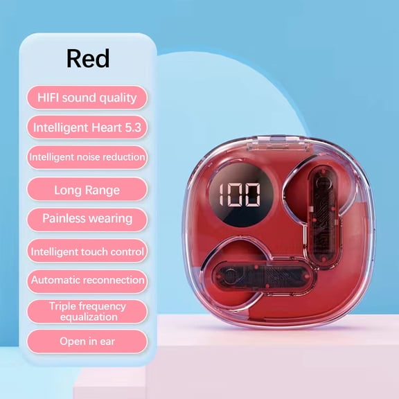 Gecau Mothers Day Gifts for Mom Wireless Bluetooth Headset In-ear Headset Sports Long-Lasting Canceling Headset Red 5.6x3.6 Inch Home Stuff