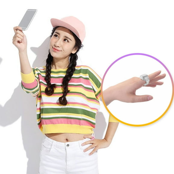 Latrodar Wireless Bluetooth Selfie Remote Control Selfie Remote Control Wearable Secure amera Remote Control White Home Decor