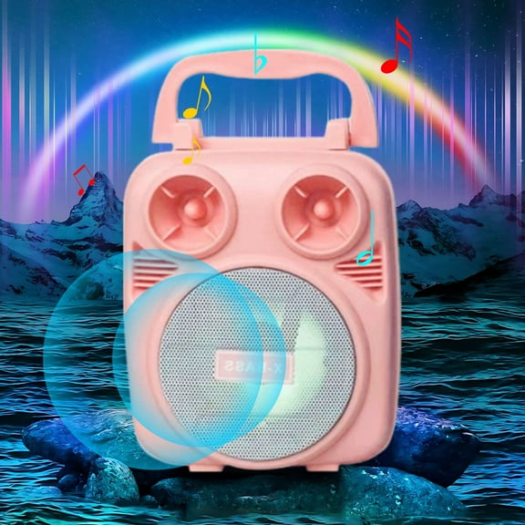 Latrodar Wireless Bluetooth Speaker K Song Volume Home Creative e Speaker Radio/USB/ Pink 6.4x4.8 Inch Home Decor