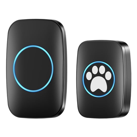 Gecau Wireless Doorbell Door Kit Distinguish Front And Rear Doors Over 1000 Well-Made lash For Home Office Black 5.2x3.6 Inch Home Tools