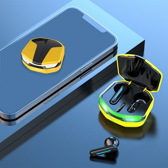 Latrodar Wireless Earbuds Bluetooth In Ear-Weight Headphones Affordable&High-Quality d With Charging Case Yellow 4.4x2.8 Inch Home Tools