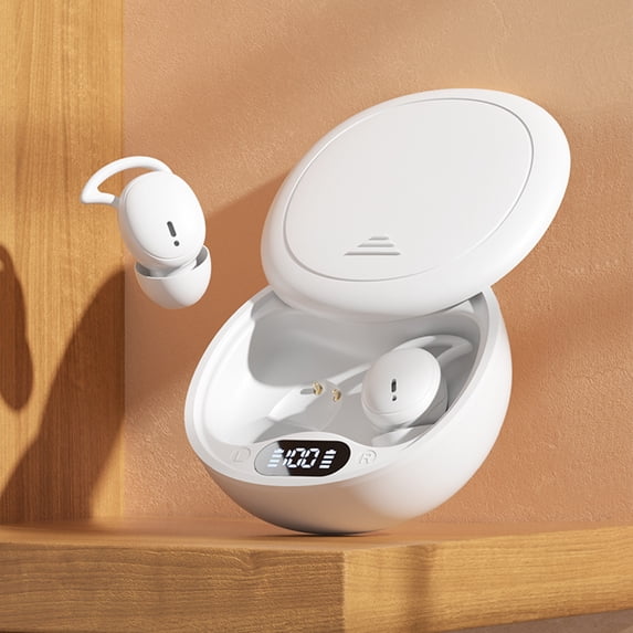 Latrodar Wireless EarbudsTrue Wireless Bluetooth 5.4 Earphones With Wireless Charging Sweat With Novelty White 4.4x3.8 Inch Home Essentials