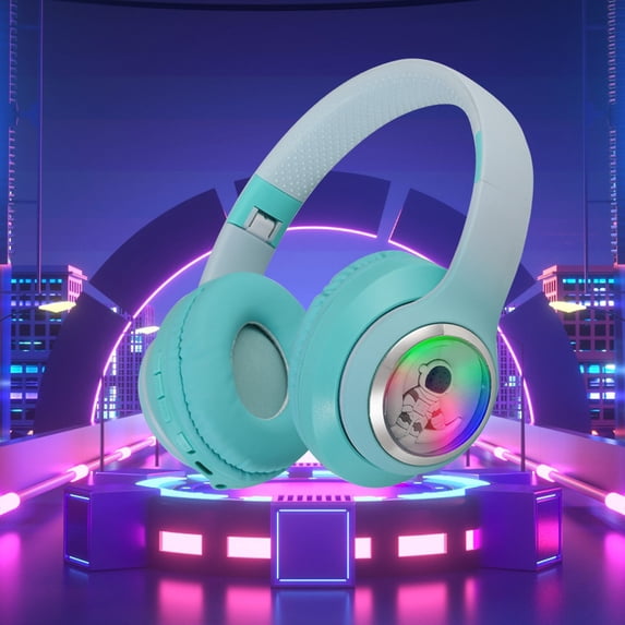 Gecau Wireless Earphones Bluetooth 5.3 Head Mounted High-definition Calling Crafted with Care Bluetooth Earphones Green 6.6x5.6 Inch Home Gadgets