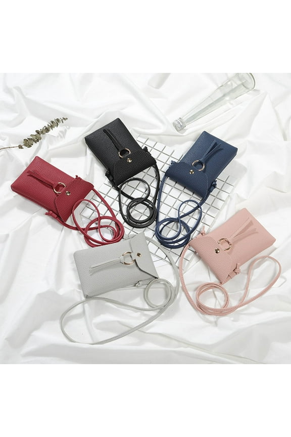 Women Bag Mini Casual Small Bag Simply Shoulder Crossbody Bag Mobile Phone Bag Home Needs Gray Pu Holiday Saving