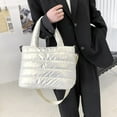 thumbnail image 1 of Latrodar Women's Tote Bag Large Shoulder Bag,Tote Padded Winter Handbag Space Tote Bag Feather Shoulder Bag Shopping White Creative, 1 of 5