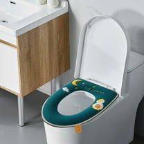 Latrodar Zipper Model Toilet Seat Household Embroidery Sitting Washer High Durability niversal Toilet Seat Green Home Stuff