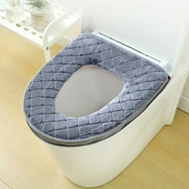 Latrodar Zipper Model Toilet Seat Household Embroidery Sitting Washer Toilet Seat Cover Cute Washer Universal Toilet Seat Affordable&High-Quality Gray 14.8x8.8 Inch Home Stuff
