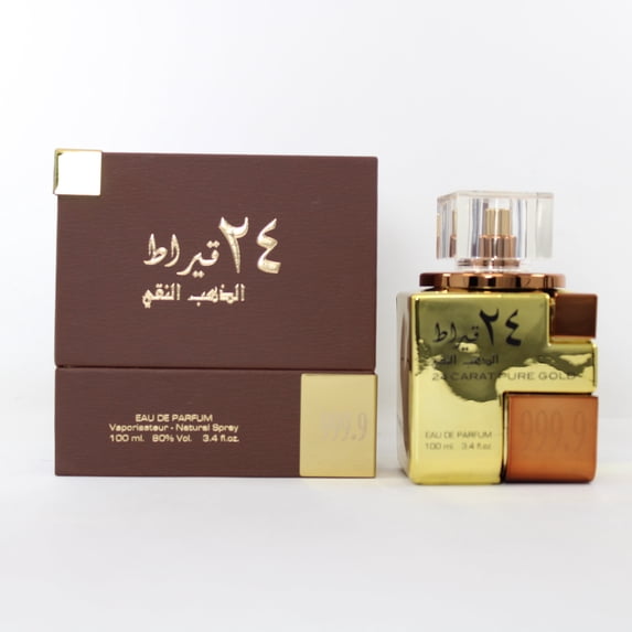 Lattafa 24 Carat Pure Gold by Lattafa Eau De Parfum Spray (Unisex) 3.4 oz for Men