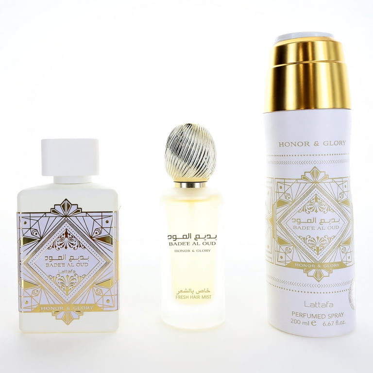 Bade'e Al Oud Honor & Glory by Lattafa, 3 Piece Gift Set for