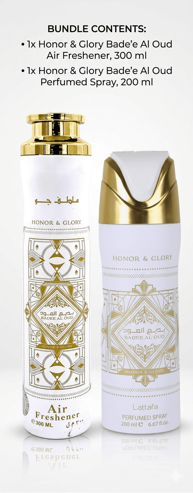 Lattafa Badee Al Oud Honor & Glory Air Freshener 300ml + Body