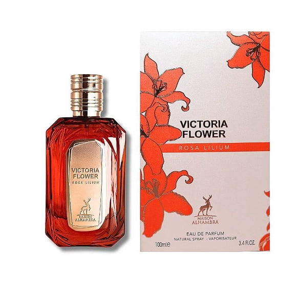 Lattafa Ladies Victoria Flower Rosa Lilium EDP Spray 3.4 oz Fragrances 6290362340966