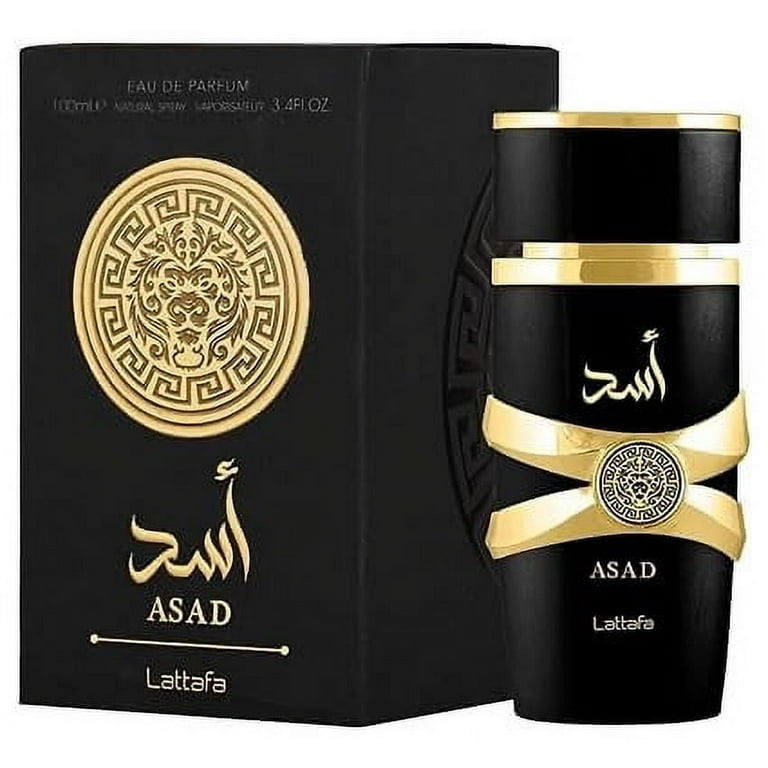 Lattafa Asad Unisex Eau de Parfum, 3.4 Ounce Spray, Long Lasting
