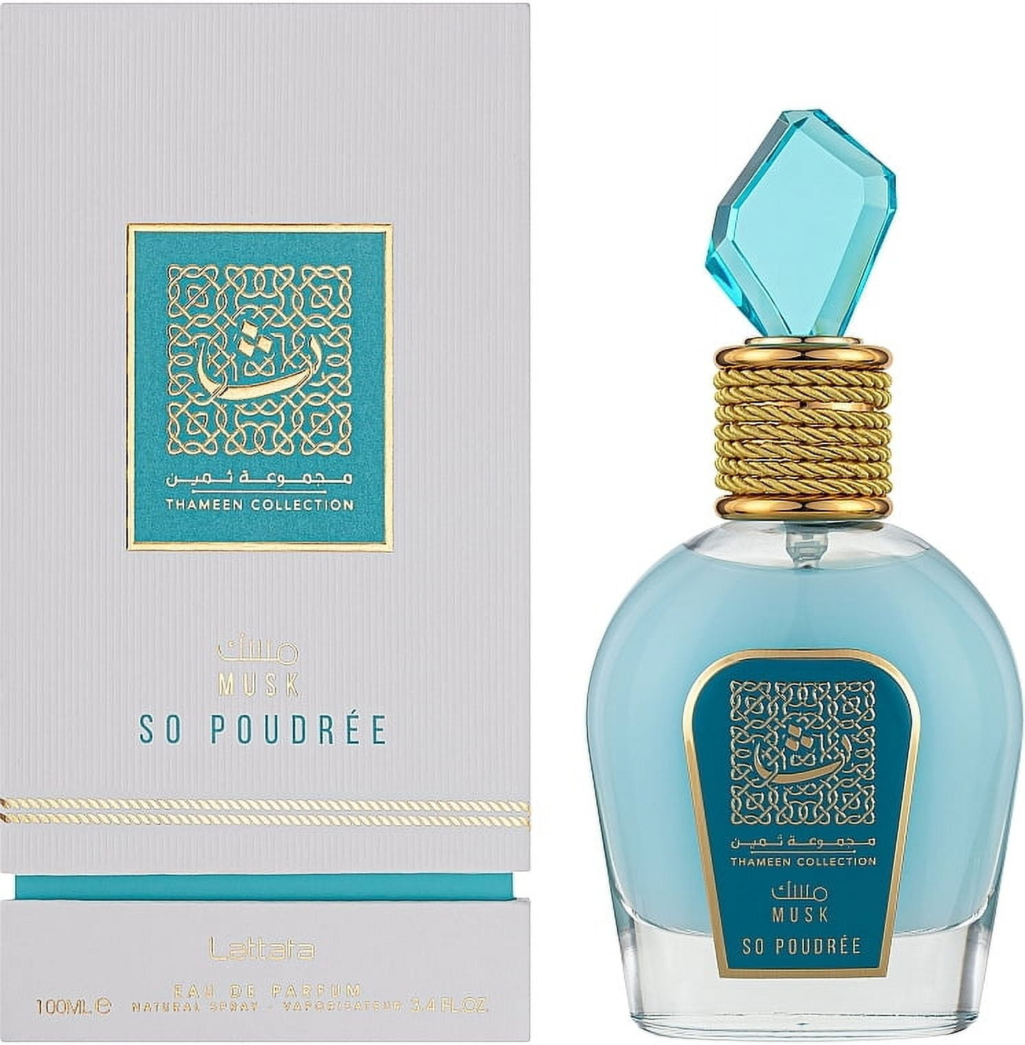 Lattafa Thameen Collection Blue and Gold Unisex Eau de Parfum 3.4 oz