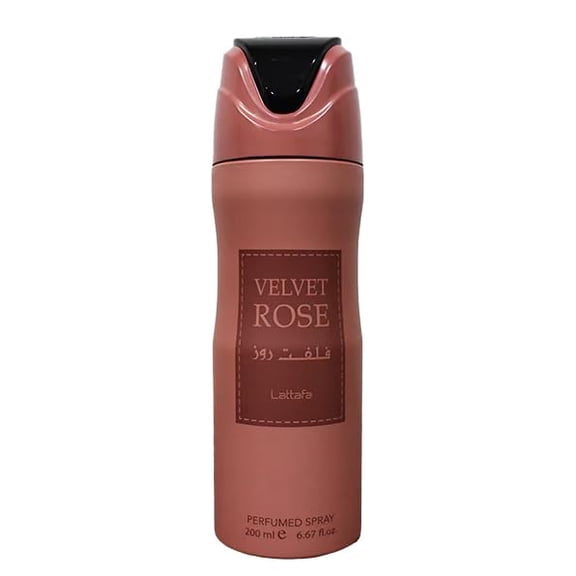 Lattafa Velvet Rose Mujer Perfumed Deodorant Spray, 6.7 Ounce (Unisex)