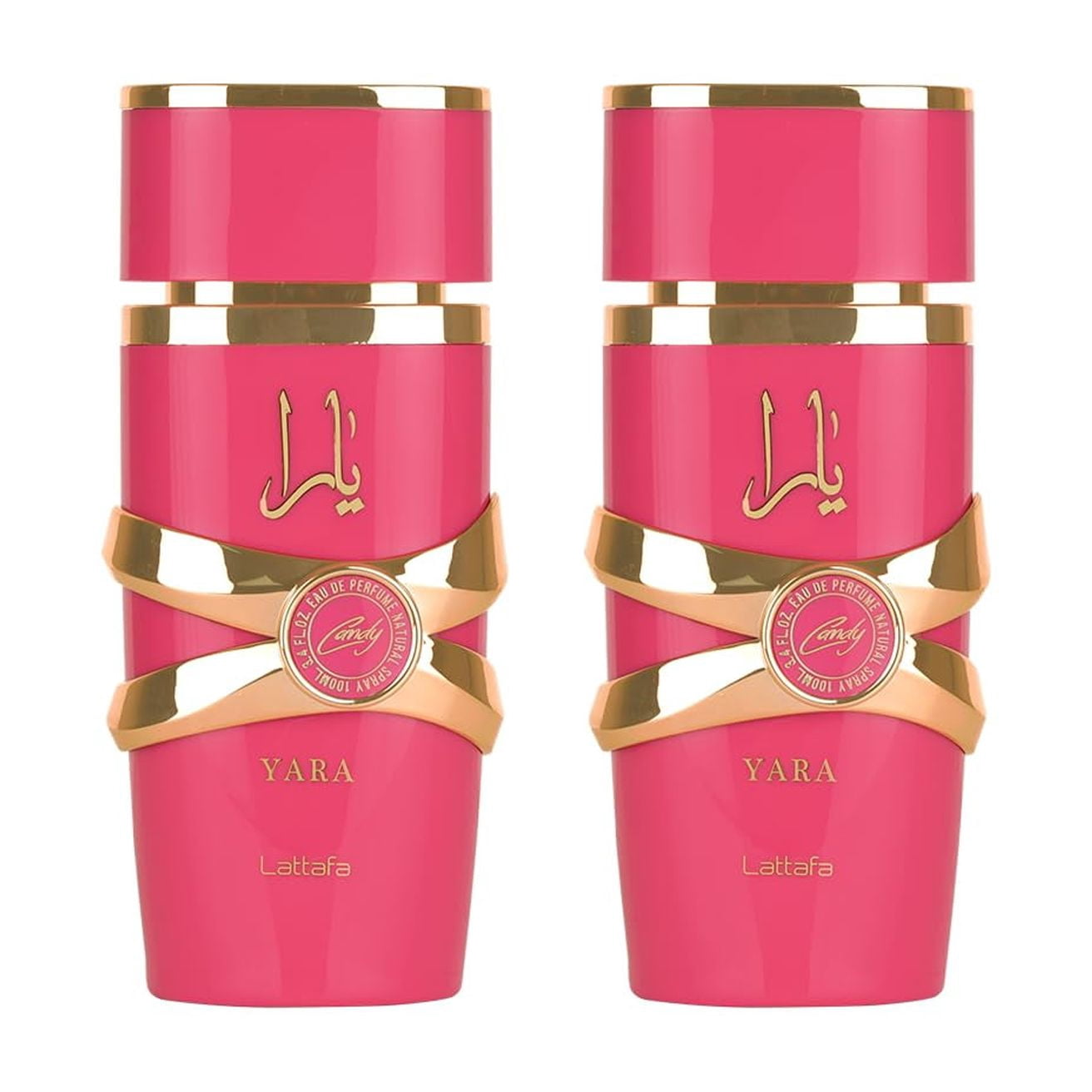 Lattafa Yara Candy for Women Eau de Parfum Spray, 3.4 Ounce (PACK OF 2)