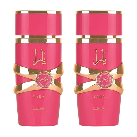 Lattafa Yara Candy for Women Eau de Parfum Spray, 3.4 Ounce (PACK OF 2)
