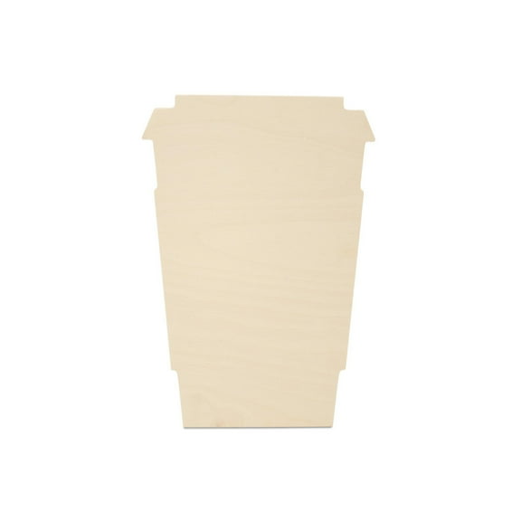 Latte Cup Wood Cutouts 6-inch, 1/4 inch Thick, Pack of 50 Wooden Crafts to Paint, Wooden Cutouts for Crafts, by Woodpeckers