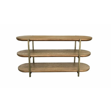 Latte Finish Console Table with Shelves / Soft Design for Kitchen