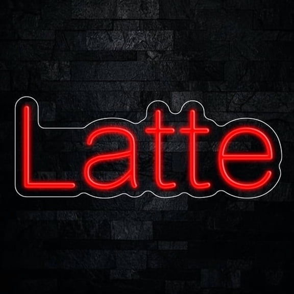 Latte LED Neon Sign 21"L x 8"H #33225