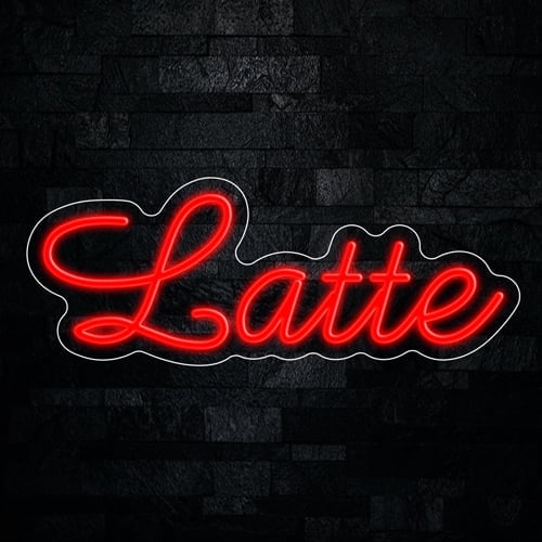Latte LED Neon Sign 21"L x 8"H #33226