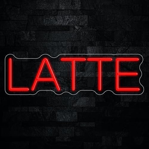 Latte LED Neon Sign 24"L x 7"H #32440