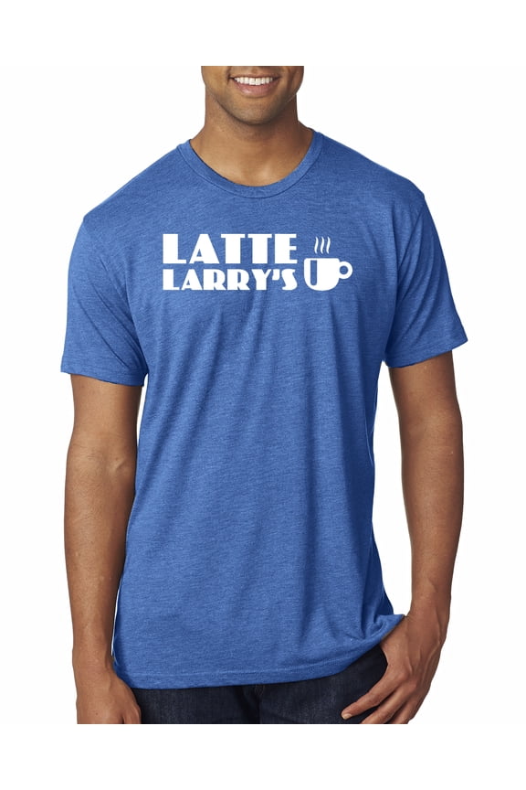 Latte Larry's California Coffee Shop Logo Pop Culture Mens Tri Blend T-Shirt, Vintage Royal, Medium
