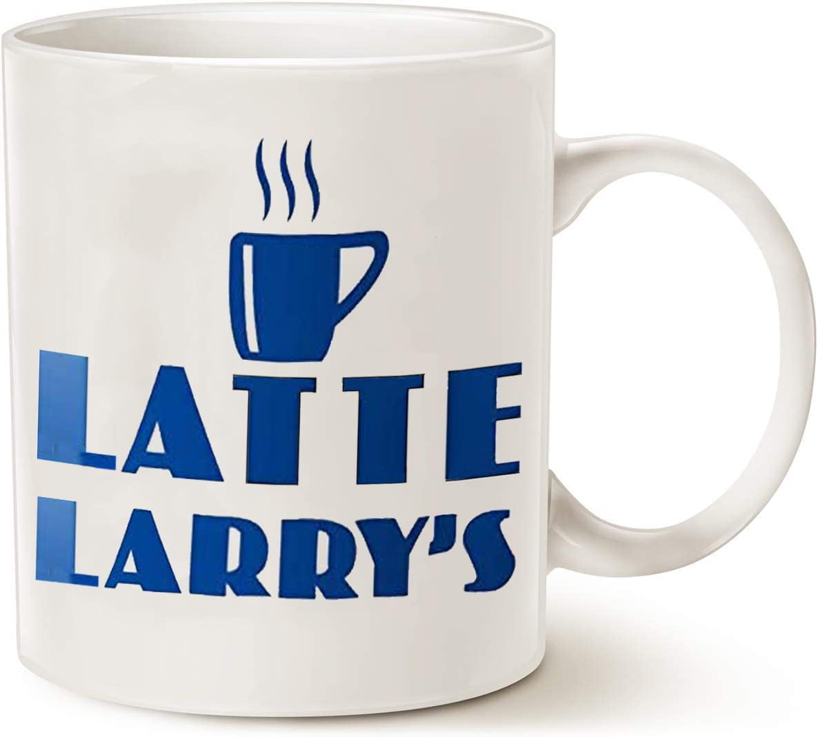 Latte Larry's Coffee Shop Coffee Mug Funny Cute Graphic Ceramic