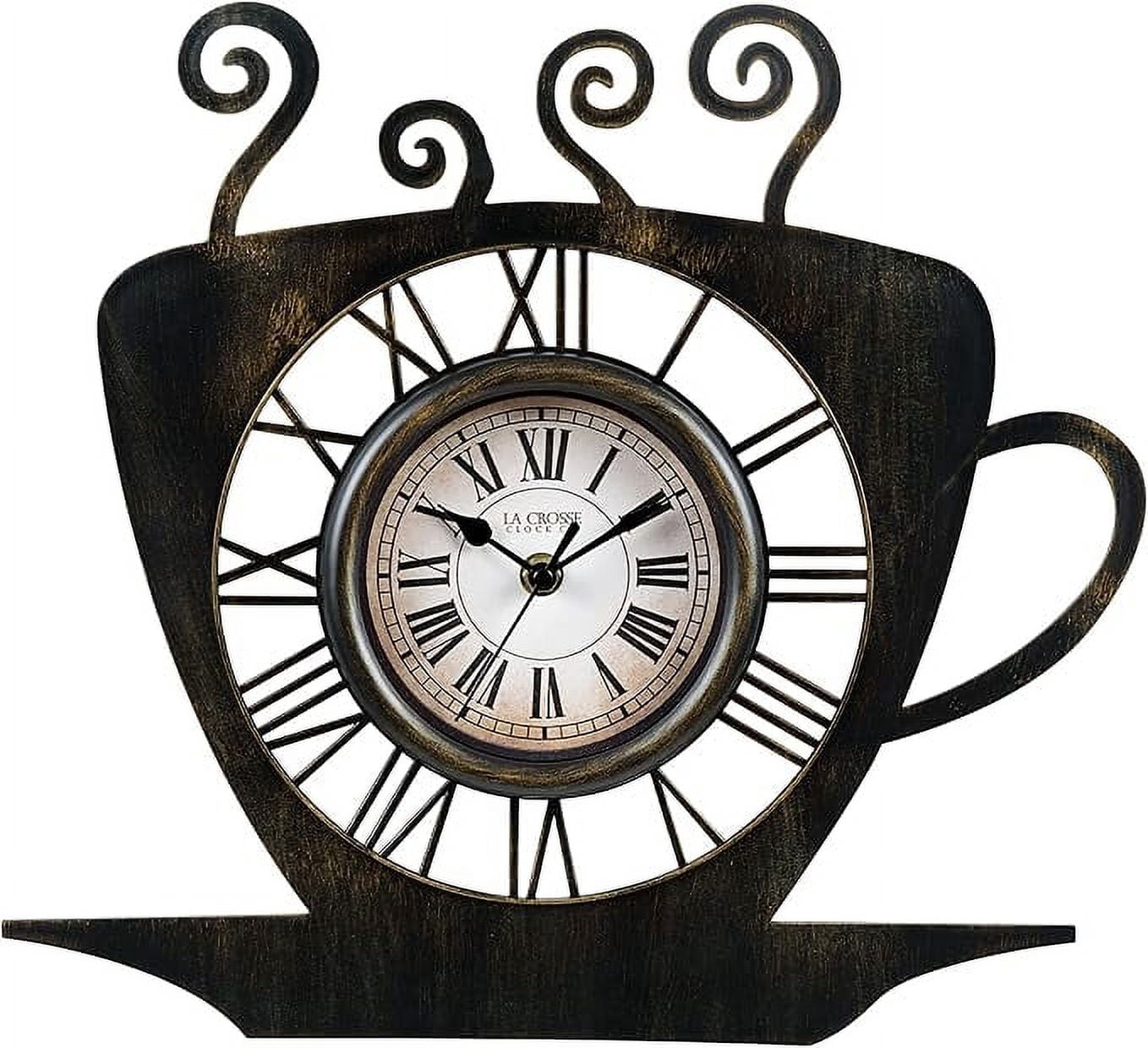 La Crosse Clock 13-Inch Latte Mug Quartz Analog Wall Clock, 404-3833B