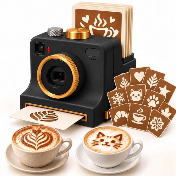 Coffee Machine Advertisements Latte Stamp, Latte Stamp Machine, Latte Art Stamp Camera with One-Click ...