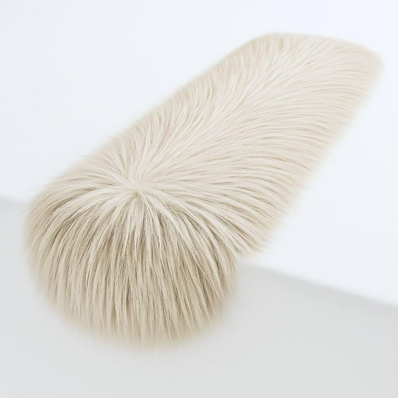 FabricLA Latte Faux Fur Accent Cut 12 x 84 Inches with Rounded Edges for Holiday & Christmas Decor