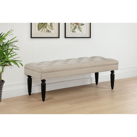 Latte Upholstered Entryway Accent Bench