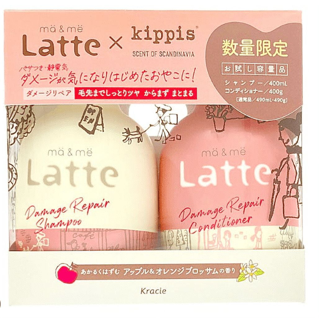 Latte X Kippis Collaboration Damage Repair Shampoo & Conditioner Set Damage Repair 400ml+400g