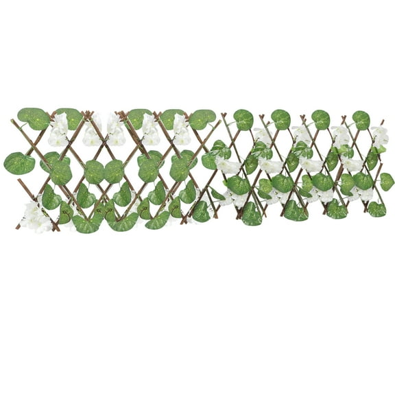 WEUVEB White Faux Flower Trellis Wooden and Plastic Outdoor Garden Decor for Patio Yard Fence Plant Support