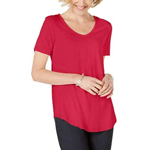 Lattice-Back V-Neck Top Pink Twist XS