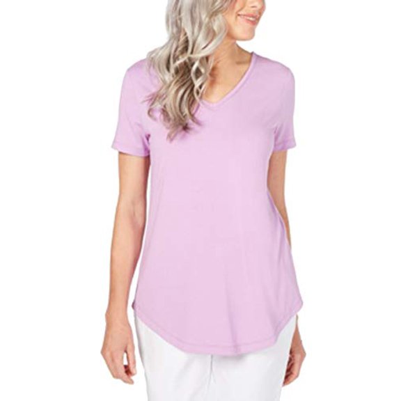 Lattice-Back V-Neck Top Purple Hyacinth XS