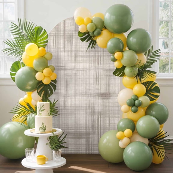 Lattice Cotton Arch Backdrop Cover, 6FT, Texture Spandex Arch Covers Double-Sided Backdrop for Wedding Birthday Party Photo Background Decoration