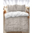 thumbnail image 1 of Lattice Cotton Bedding Duvet Cover Set King Size 4 Pieces Texture Soft Twill Plush Quilt Cover, Include 1 Duvet Cover 1 Flat Sheet And 2 Pillow, 1 of 7