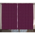 thumbnail image 1 of Ambesonne Lattice Curtains 2 Panel Set, Symmetric Geometric Pink, 108" x 63", Dark Brown and Magenta, 1 of 3
