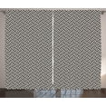 thumbnail image 1 of Ambesonne Lattice Curtains 2 Panel Set, Interlacing Stripes Maze, 108" x 84", Charcoal Grey Eggshell, 1 of 3