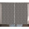 thumbnail image 1 of Lattice Curtains 2 Panels Set, Repeating Geometric Tiles from Striped Elements Hexagon Motifs Grid, Window Drapes for Living Room Bedroom, 108"W X 90"L,Charcoal Grey and Eggshell, by Ambesonne, 1 of 3