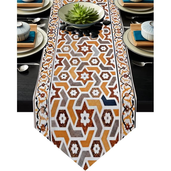 Lattice Ethnic Geometry Modern Table Runners High Precision Table Runner for Home Art Decor Tablecloth Wedding Party