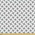 thumbnail image 1 of Ambesonne Lattice Fabric by the Yard Upholstery, Interlacing Lines Realistic, 1 Yard, Grey and White, 1 of 4