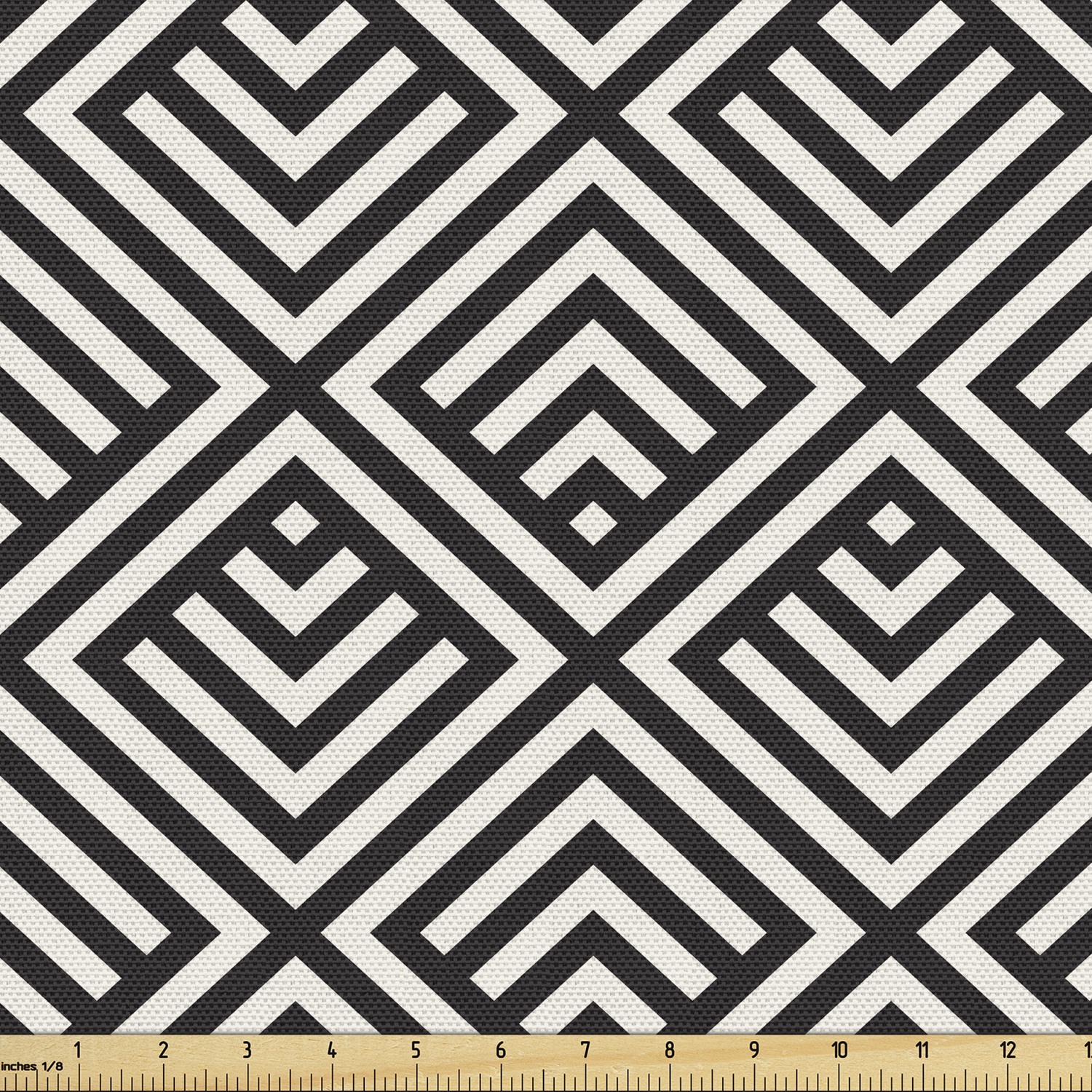 Ambesonne Lattice Fabric by the Yard Upholstery, Stripes Diagonal ...